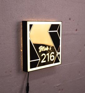 Nomor Rumah Box Gold Nyala Eksklusif