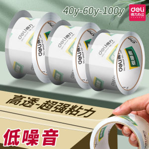 Deli Transparent Tape High Strength Moving Packing Tape Low Noise Big Roll High Transparency Sealing Tape for Office Use