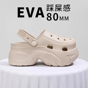 Summer Cross-Border Hole Shoes eva Womens Thick-Soled Height Increasing Drooping Slippers Non-Slip Deodorant Outerwear Eva Sandals Wholesale