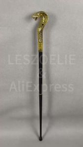 Antique Gold Cobra Head Walking Cane Detachable Vintage Walking Stick Cosplay Party Prop for Men And Women