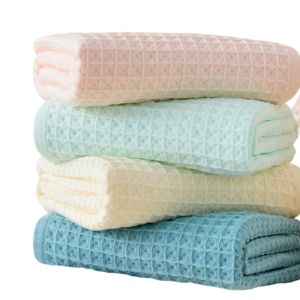 70x140cm Terry Cotton Waffle Bath Towel Set Quick Dry Absorbent Bathroom Towels Soft Lightweight Durable Large Christmas Towels