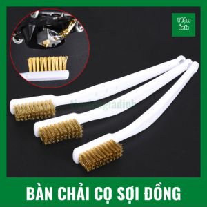 Bàn Chải Sợi Đồng Cán Nhựa Chà Cọ Bề Mặt Kim Loại Vệ Sinh Máy Móc Bảng Mạch Điện Tử