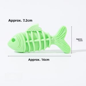 Durable Silicone Dog Toy Realistic Fish Bone Shape Teeth Cleaning Chew Toy for Small Dogs Interactive Tug of War Slippers