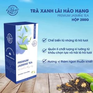 TRÀ XANH HOA LÀI THƯỢNG HẠNG ROFFESCO - PREMIUM JASMINE TEA Hương Thơm Nhẹ Nhàng Từ Hoa Lài Hộp 200g