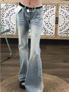 กางเกงยีนส์ทรงหลวมเอวต่ำสไตล์อเมริกัน ทรงเข้ารูป ทรงขากระบอกเล็ก ทรงเข้ารูป กางเกงยีนส์ทรงเข้ารูปสำหรับผู้หญิง