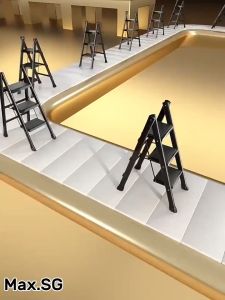 Step Ladder Folding with Anti-Slip Wide Pedal 250kg Sturdy Steel KMV Trading
