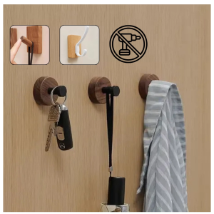 Ready Stock Heavy Duty Wooden Wall Hook Storage Towel Clothes Key Coat Holder Bathroom Kitchen Kayu Gantung Baju Dinding Rak Self Adhesive Hanger No Drill Tampal Tanpa Paku Waterproof Tahan Lasak Organizer Minimalist Nordic Design Hiasan Viral Trending