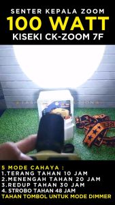 Senter Kepala KISEKI CK-ZOOM 7F Lensa Teleskop Terbaru Tahan 30 Jam Daya 100 Watt | Headlamp Zoom