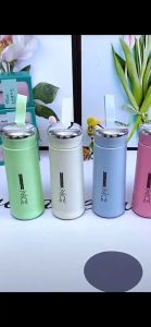 Nice Cup Glass Bottle Tumbler Creative Leakproof Water Cup 400ml Double Layer Stainless