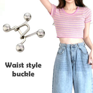 🔥Waist retracting artifact nail free wind buckle denim pants waist fixed adjustment large change small nail free removable button LovelylifeFu👍