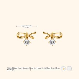 Helas | Ribbon Diamond Stud Earrings Bow