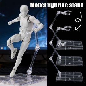 9Sets Clear Action Figure Stand Display Holder Doll Model Support Stand Adjustable Movable Dolls Display Base