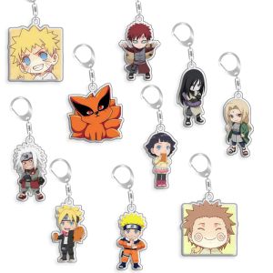 Bandai | For Naruto Kurama Gaara Orochimaru Tsunade Hyuuga Hinata Akimichi Choji Acrylic Selfmade Cartoon Anime Keychain Pendant Toy Gift
