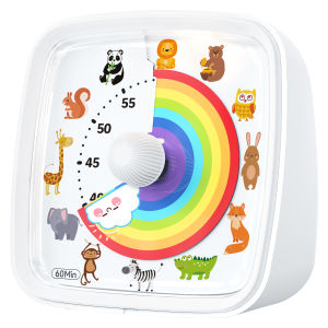 Vibrant Cute Pet Rotating Timer Built-in Night Light | Silent 60-Min Timing Gadget Suitable for School Work and Home