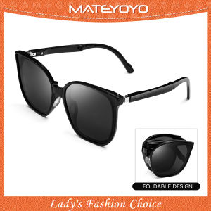 MATEYOYO Women Men Sunglasses Foldable Sunglasses Eyes UV 400 Protection Adjustable Hinge Adjustable Legs Integrated Nose Support Outdoor Travel