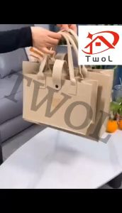 TWOL 1pcs Korean Original Large Capacity Bear Felt Tote Bags Handbag Travel Shopping Mother-baby Bag
