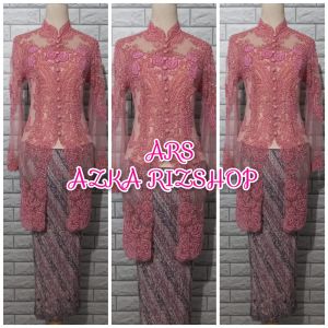 set kebaya pesta kebaya payet tunik + longtorso dan rok prisket