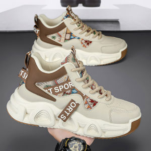 2025 High-Top Mens Sports Casual Shoes Thick Bottom Anti-Slip Leather Outdoor Mountain Martin Boots New Style Fall Season