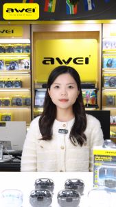 Awei T52 Wireless Bluetooth Earphone TWS In Ear Earbuds Noise Reduction Gaming Mode HiFi Stereo Transparent Protective Shell Design 300H Standby Time