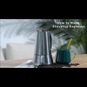 Coffee Pot Stainless Steel Moka Pot Italian Coffee Maker 9 Cup 15 OZ Stovetop Espresso Maker for Gas or Electric Ceramic Stove