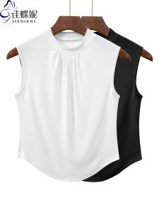 Áo Vest Cotton Màu Trơn Cổ Cao Ngắn Ôm Vừa Vặn Mùa Hè Mới Áo Lót Nữ Áo Vest Cotton Nguyên Chất Pure Color Base Shirt