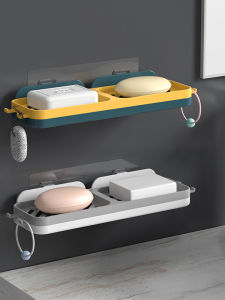 Hộp Đựng Xà Phòng Gắn Tường Bằng Nhựa Chống Thấm Nước Giá Để Đồ Phòng Tắm Sáng Tạo Giá Để Đồ Thoát Nước Không Cần Đục Lỗ