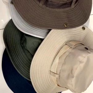 Breathable Men's Fisherman Hat: A Wide Brim Fishing & Hiking Outdoor Bucket Hat with String Waway Cap