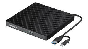Portable External DVD/CD RW DriveBurner Writer Mobile Disc (USB 3.0 and TypeC + TypeA)Dual Interface Optical Disc Reader