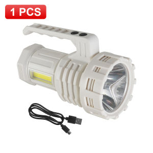 2.0 Handheld Searchlight Flashlight Rechargeable 30W COB Side Light White Red Warning Light Portable Spotlight Outdoor Emergency