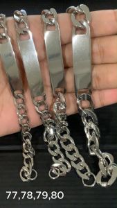 Gelang Titanium Stainless Steel Plat Rantai Silver Anti Karat Anti Luntur Gelang Titanium Premium