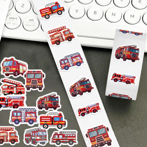 Creative Fire Truck Sticker Roll Childrens Toy Labels Self Adhesive Seal And Note Stickers New 2025 Flower Girl Brand