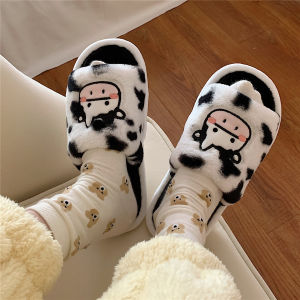 Dép Lê Cotton Trái Tim Thiếu Nữ Dây Mảnh Dép Ở Cữ Lông Nhung Lông Chống Trượt Gia Dụng Hoạt Hình Đáng Yêu Instagram Phong Cách Hàn Quốc Thu Đông Cho Nữ