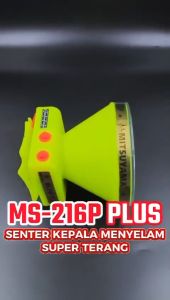 Senter Kepala Selam 100W Mitsuyama MS-216P PLUS | Headlamp Diving MS-216P+ Cahaya Putih Super Terang Baterai Lithium 7200mAh Tahan Hingga 8 Jam Menyelam Kedalam 30Meter