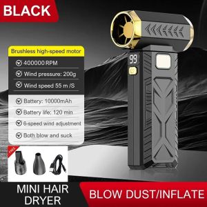 Portable 400000RPM Turbo Blower Jet M18 Brushless Electric Dust Cleaner with Type-C Charging Powerful 53m/s Fan
