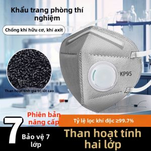 Mặt Nạ Bảo Vệ KN95 Hoạt Tính Than Đen Hơi Thở Mùa Hè
