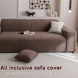Comfortable Cotton Stretchy Sofa Cover All In One Complete Wrap Universal All Seasons Wrinkle Resistant Fit Most Sofa Sizes Machine Washable Sofa Cover