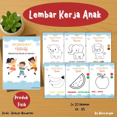 Worksheet Coding Activity Anak PAUD TK SD – Belajar Logika Pola dan Problem Solving – Produk Fisik Lembar Kerja Edukasi Anak