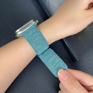 New Original Denim Magnetic Braided Nylon Strap For apple watch Series 10 9 8 7 6 5 SE Band 41mm 45mm 44mm 42mm 46mm 40mm 38mm strap Bracelet apple watch ultra 2 49mm smart watch band