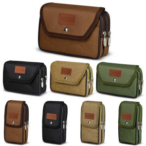 กระเป๋าใส่โทรศัพท์มือถือผ้าอ็อกซ์ฟอร์ดสำหรับผู้ชาย กระเป๋าคาดเอวแบบสะพายข้างแบบยูนิเซ็กซ์ สายรัดสำหรับใส่โทรศัพท์มือถือแบบยูนิเซ็กซ์