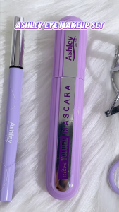 Ashley Shine Eye Makeup Set Mascara + Eyeliner + Eyelash Curler Waterproof Smudge-Proof Long Lasting Volumizing Curling Complete Eye Cosmetic Kit