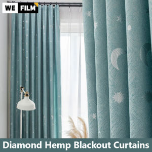 Rèm cửa cao cách nhiệt rèm cửa làm tối cửa sổ Rèm Cửa Phòng ngủ hoa văn bầu trời đầy sao RÈM CỬA NGHỆ THUẬT