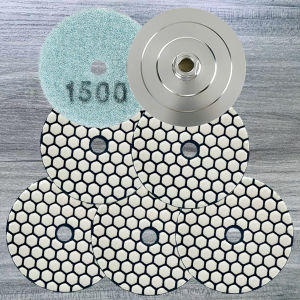 7Pcs 3inch Diamond Polishing Pads Dry and Wet Buff Disc for Sanding Marble Granite Concrete Abrasive Grinding Set 50-1500Grit