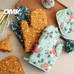 Omk phong cách Mỹ placemats cho bàn ăn bông placemats & đế lót ly dày găng tay lò nướng nhiệt độ cao găng tay lò nướng dài
