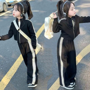 สาวชุด 2025 ทารกใหม่สบายๆฤดูใบไม้ร่วงฤดูใบไม้ผลิชุดเด็กเสื้อแขนยาว + กางเกง 2 ชิ้นชุดเด็กแฟชั่นเสื้อผ้า 2-8Y