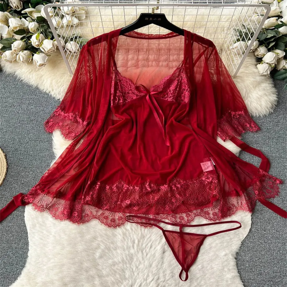 chinese dress ladies Erotic Porn Women Popular Sexy Satin Silk Nightgown Chemise Lace Robe   demos