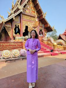 ชุดจิตรลดาหรือคอจีนหญิง ผ้าไหมอิตาลี่