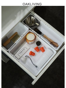 กล่องเก็บของแบบดึงออก Oakliving สำหรับเครื่องสำอาง เครื่องเขียน กล่องแยกชั้นวางสินค้าในตู้เสื้อผ้า กล่องจัดระเบียบในตู้เสื้อผ้า