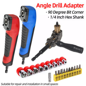 90 Angle Screwdriver Set Socket Holder Adapter Adjustable Bits Drill Bit Screw Driver Tool Hex Bit Socket Slotted Phillips Bits
