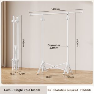 YOULEJU | Easy Storage No-Assembly Indoor Clothes Drying Rack