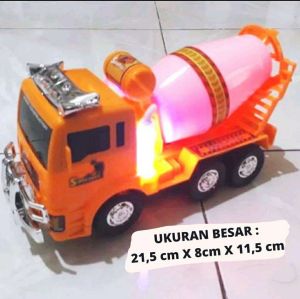 Promo Mainan Mobil truk Molen Pengaduk Semen Bump and Go ukuran besar mainan mobil mobilan anak konstruksi